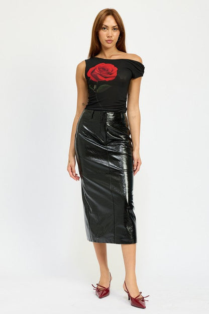 Faux Leather Fitted Pencil SKirt Emory Park