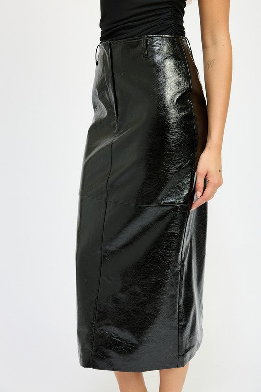 Faux Leather Fitted Pencil SKirt Emory Park