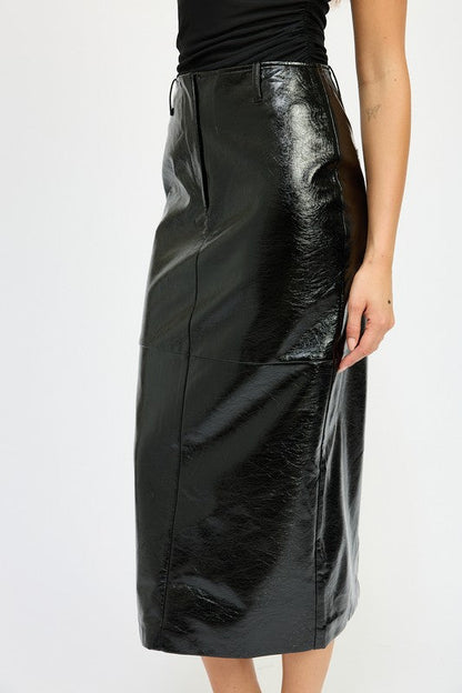Faux Leather Fitted Pencil SKirt Emory Park