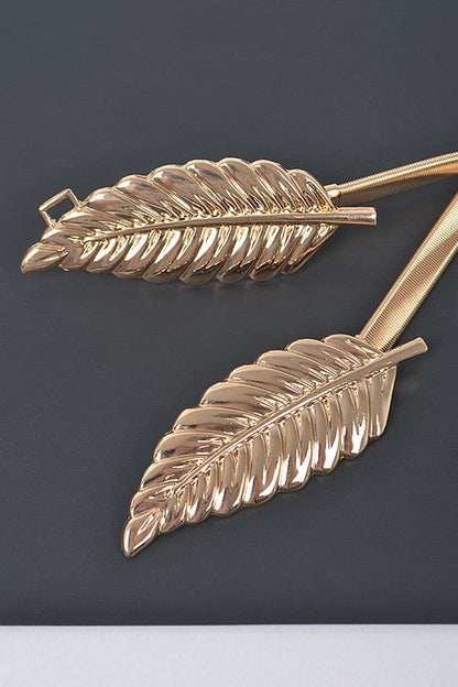 Double Leaf Elastic Metal Belt Artini Accessories
