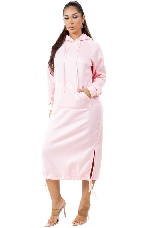 Casual Midi Hoodie Dress