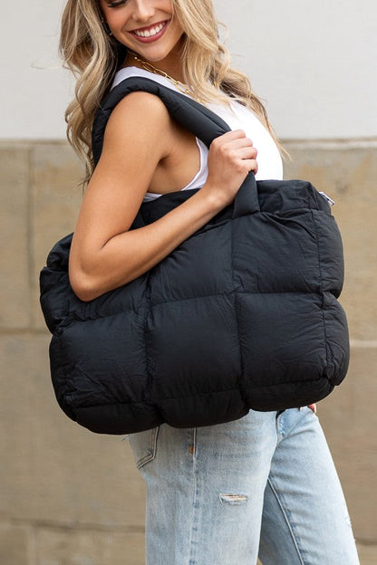 Daphne Top Zip Puffer Tote Aili's Corner