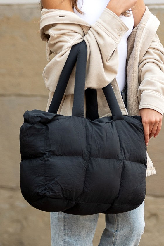 Daphne Top Zip Puffer Tote Aili's Corner