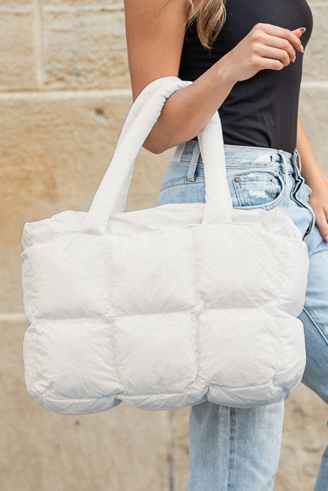 Daphne Top Zip Puffer Tote Aili's Corner