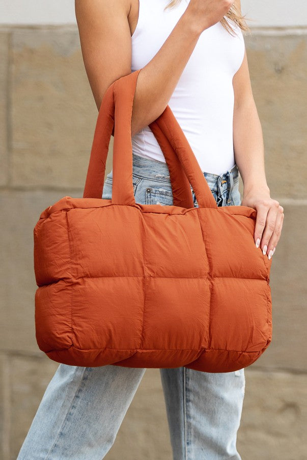 Daphne Top Zip Puffer Tote Aili's Corner