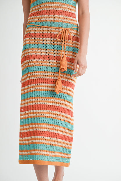 Side Slit Scoop Neck Crochet Cami Midi Dress Cover Up Emory Park