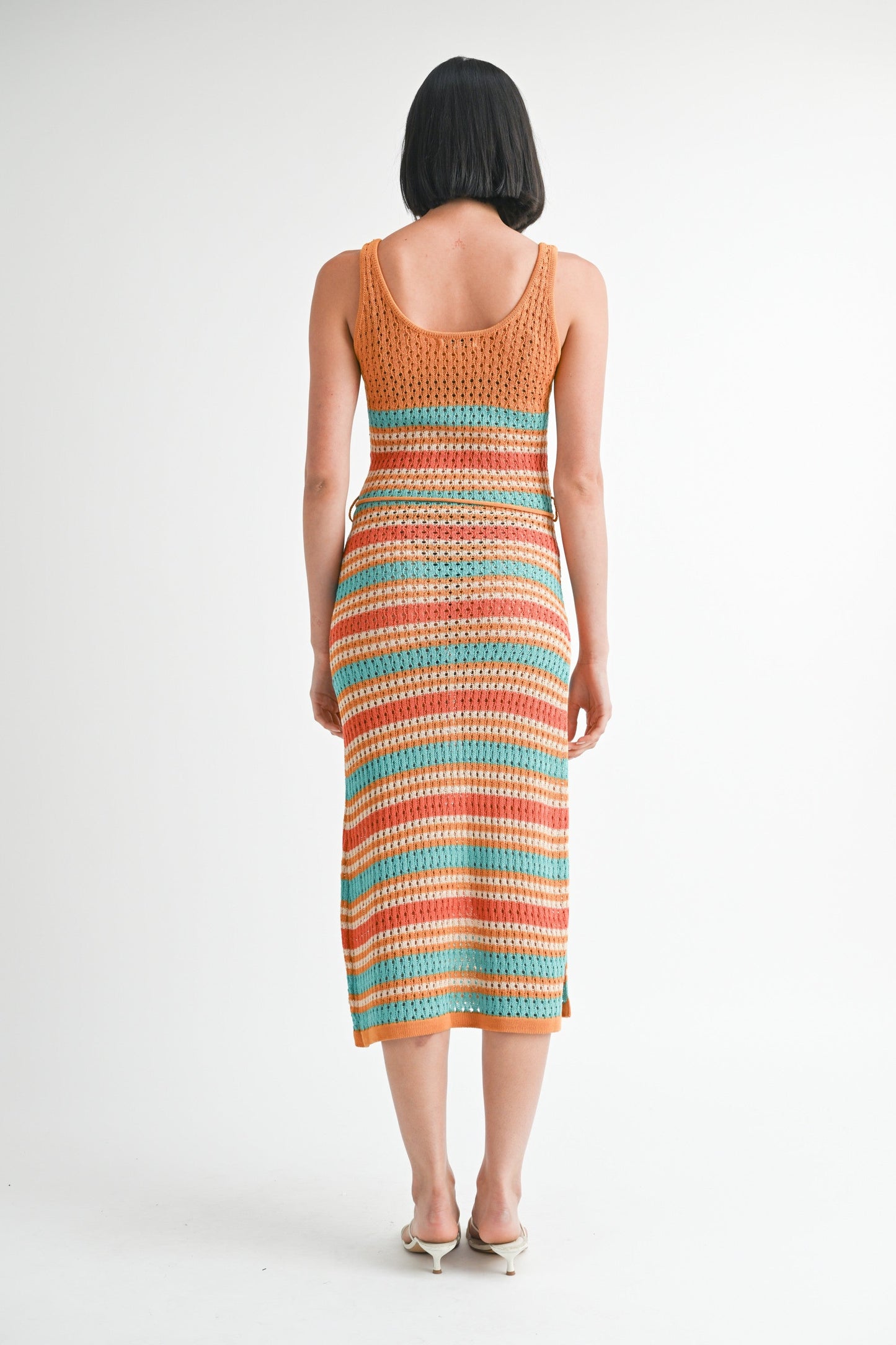 Side Slit Scoop Neck Crochet Cami Midi Dress Cover Up Emory Park