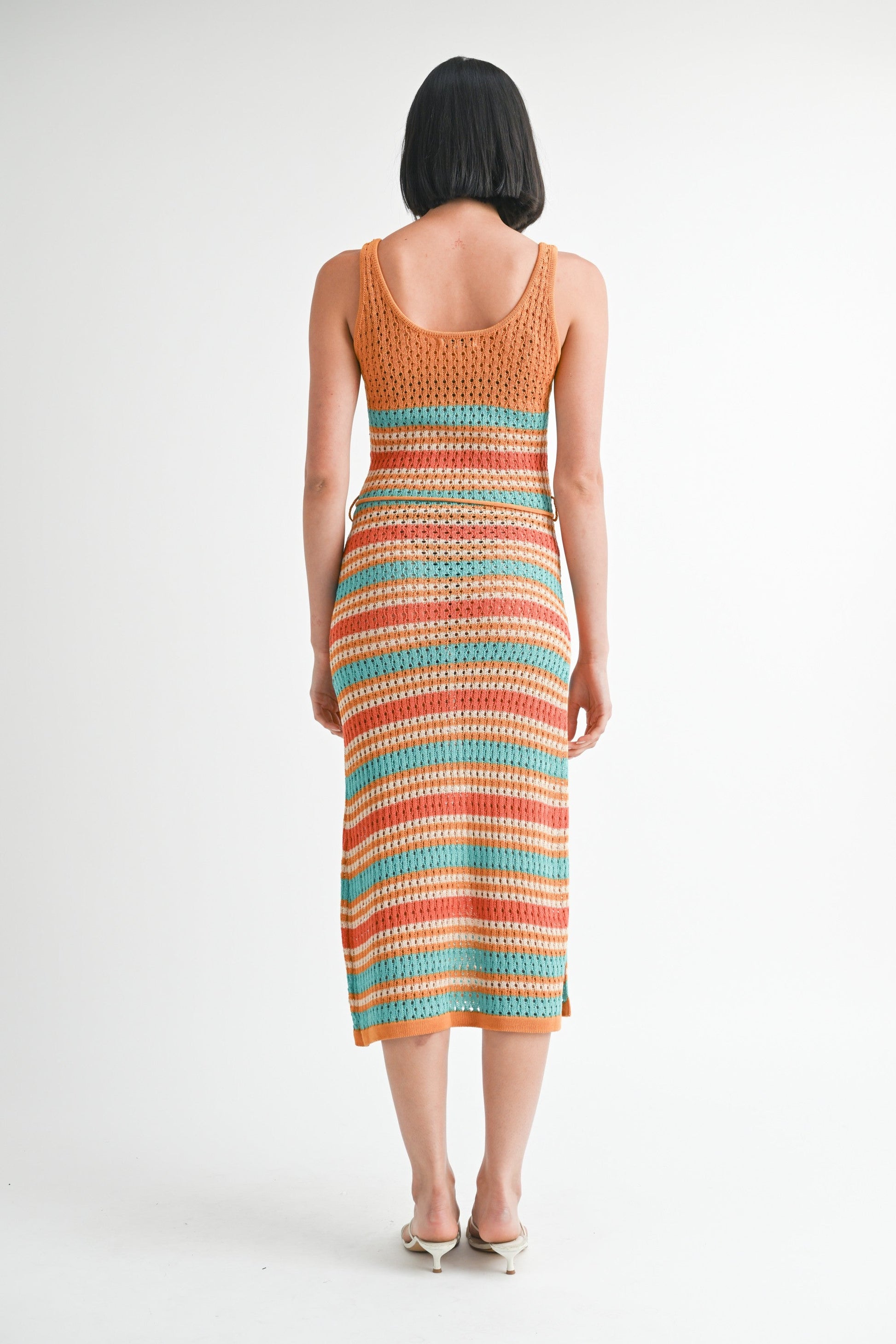 Side Slit Scoop Neck Crochet Cami Midi Dress Cover Up Emory Park