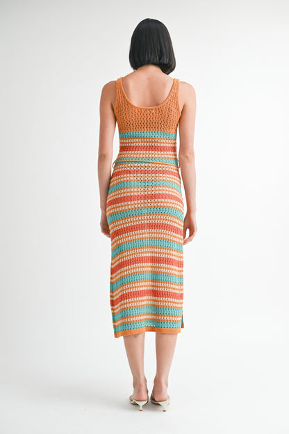 Side Slit Scoop Neck Crochet Cami Midi Dress Cover Up Emory Park