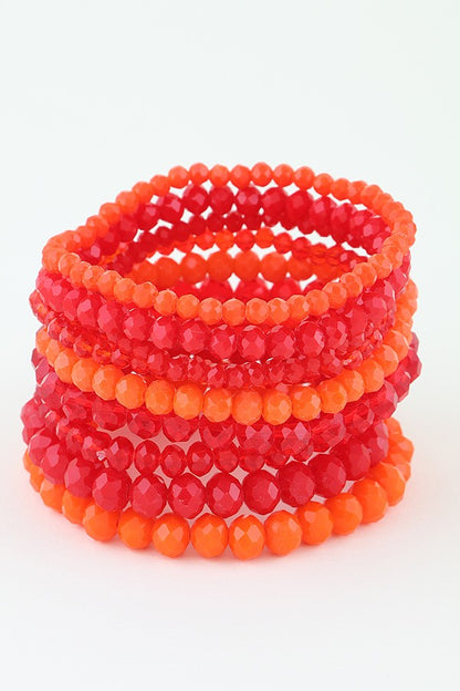 Mix Shades Layered Stretch Bracelet Set LA Jewelry Plaza