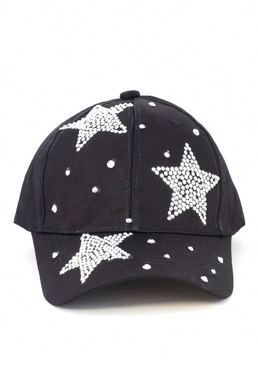 Stars Crystal Embellished Fashion Denim Cap