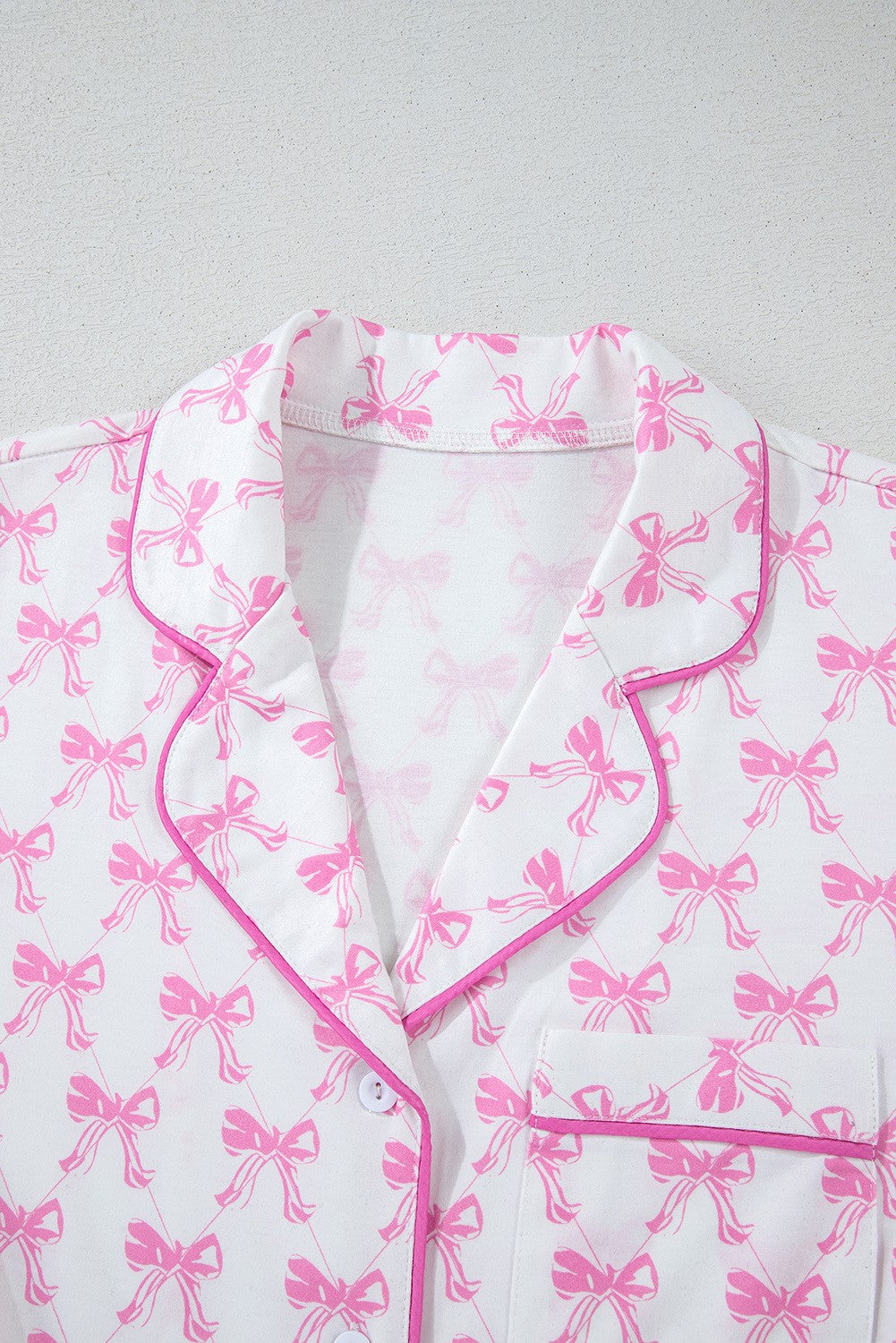 Bowknot Shirt and Ruffle Shorts 2 Pc Pajama Set SHEWIN INC.