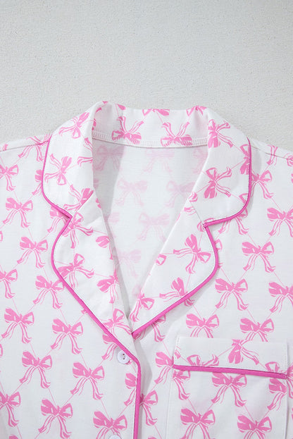 Bowknot Shirt and Ruffle Shorts 2 Pc Pajama Set SHEWIN INC.