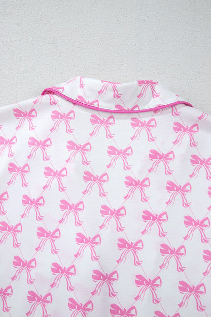 Bowknot Shirt and Ruffle Shorts 2 Pc Pajama Set SHEWIN INC.