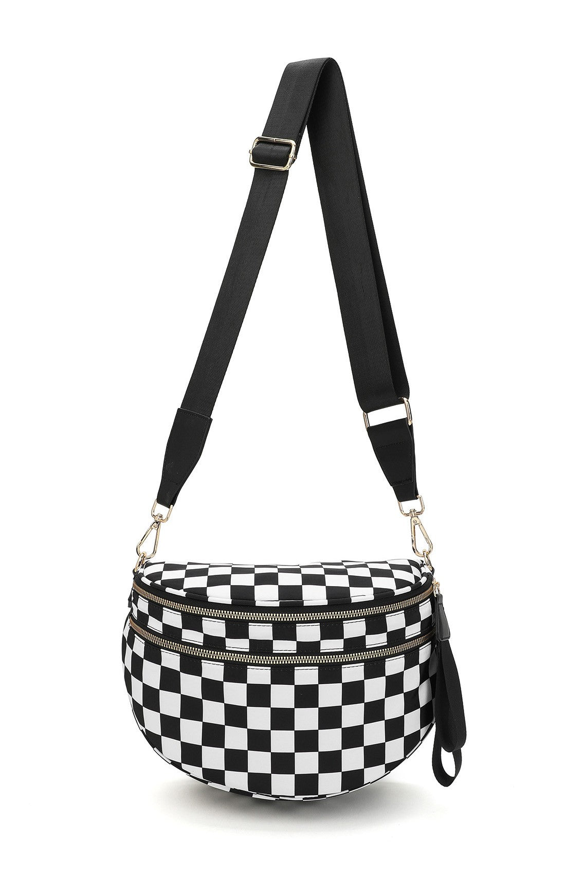 Frankie Oversize Double Zip Print Crescent Sling Bag Aili's Corner