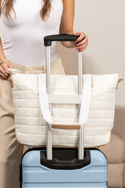 Mila Quilted Traveler Tote with Mini Clutch - 2 Piece Set Aili's Corner