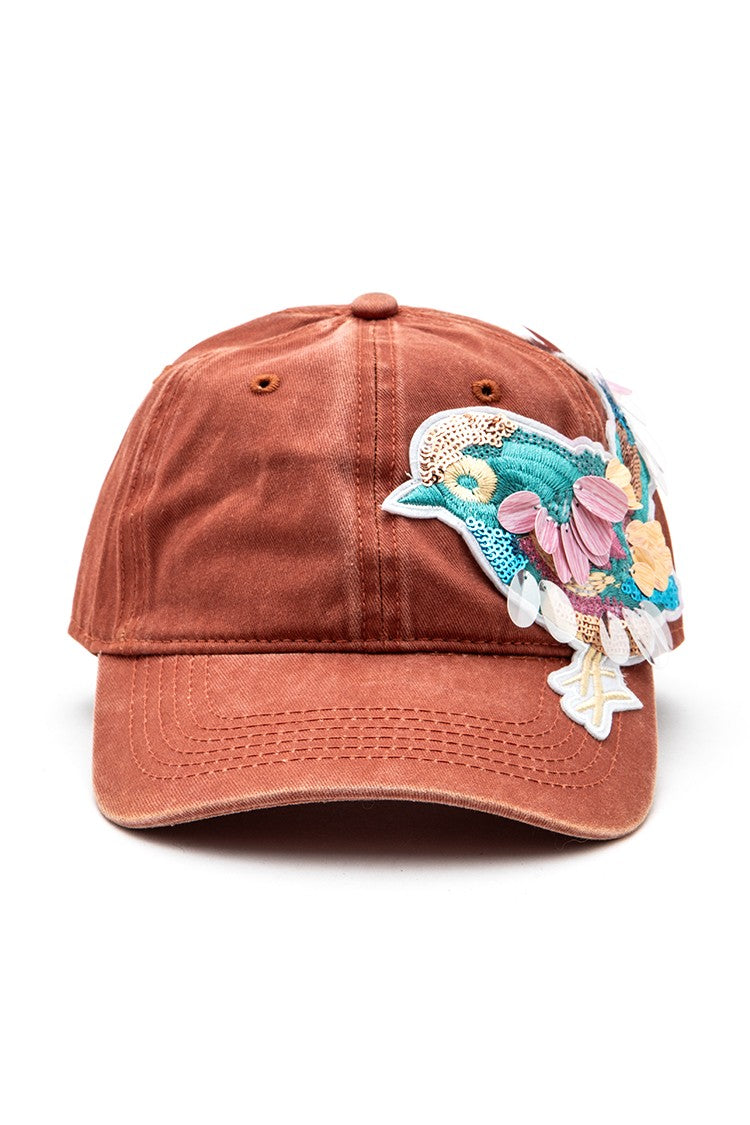 Mix Media Bird Patch Vintage Cotton Canvas Cap LA Jewelry Plaza