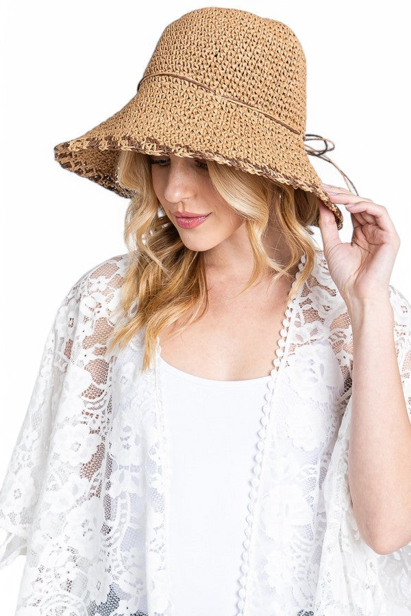 Crochet Straw Bucket Hat LA Jewelry Plaza