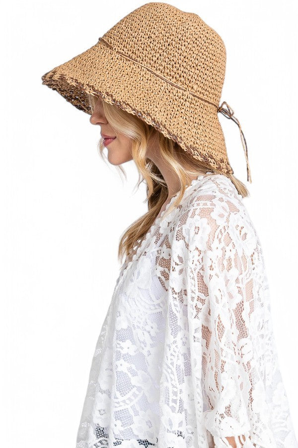 Crochet Straw Bucket Hat LA Jewelry Plaza