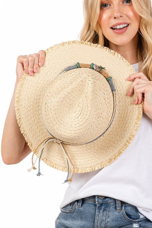 Starfish Charm Hatband Straw Sun Hat LA Jewelry Plaza
