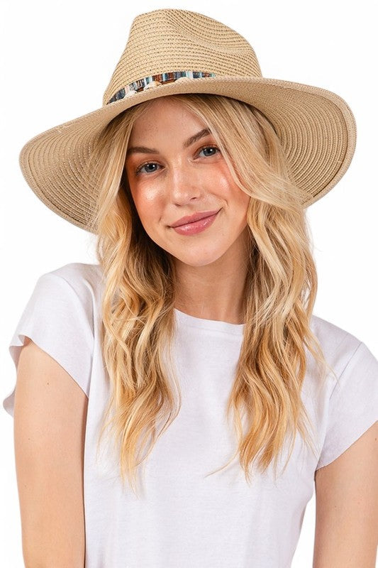 Sea Shell Hat Band Straw Fedora Sun Hat LA Jewelry Plaza