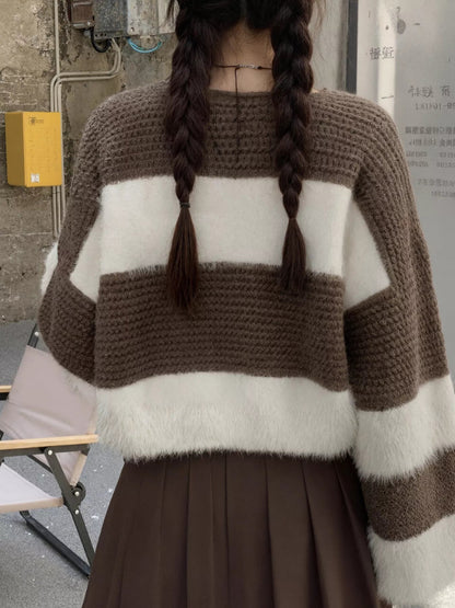 Color Block Dropped Shoulder Sweater  DAME BOHEME