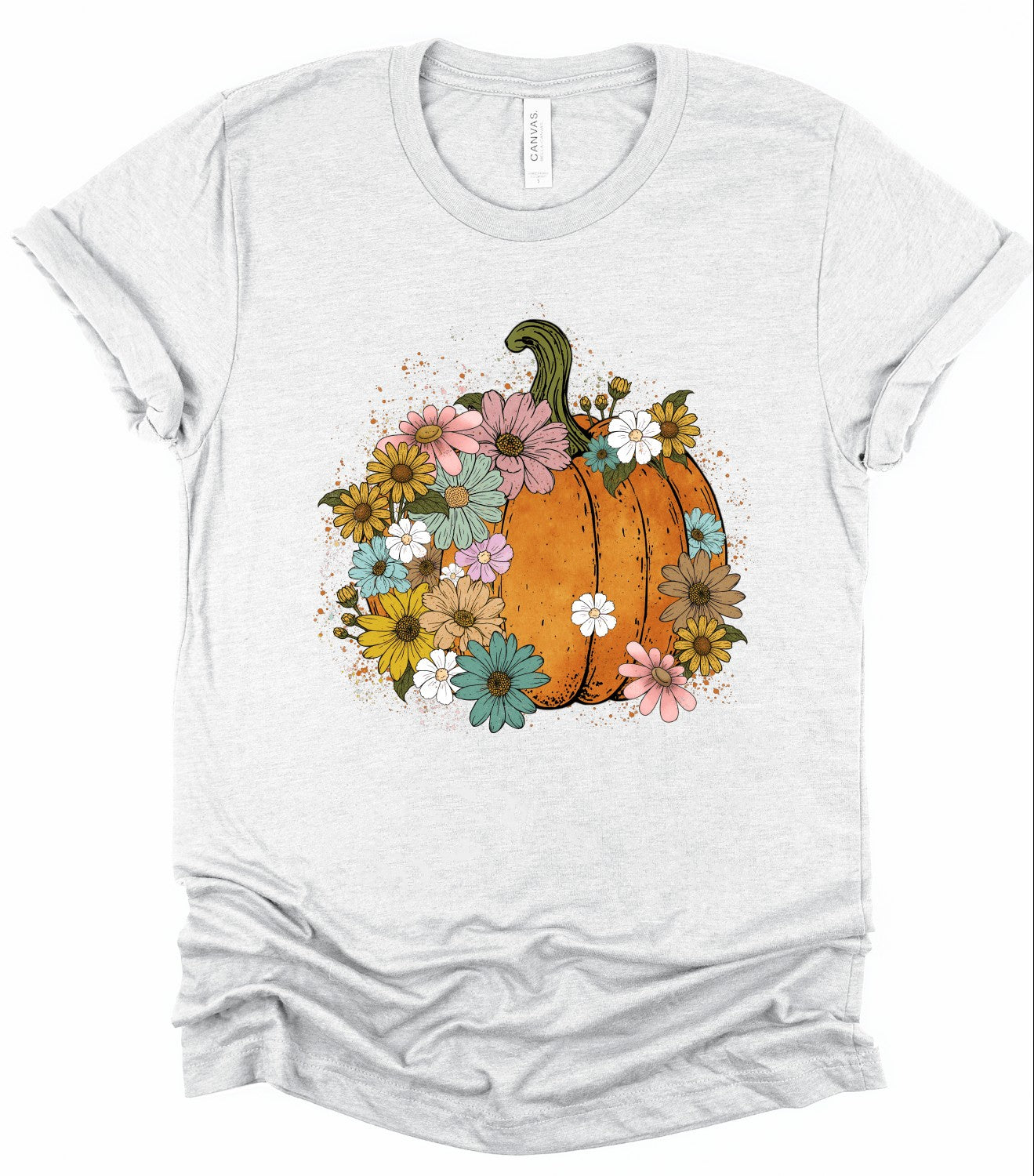 Floral Pumpkin Halloween Graphic Tee Top  DAME BOHEME
