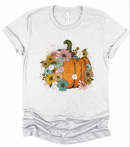 Floral Pumpkin Halloween Graphic Tee Top  DAME BOHEME