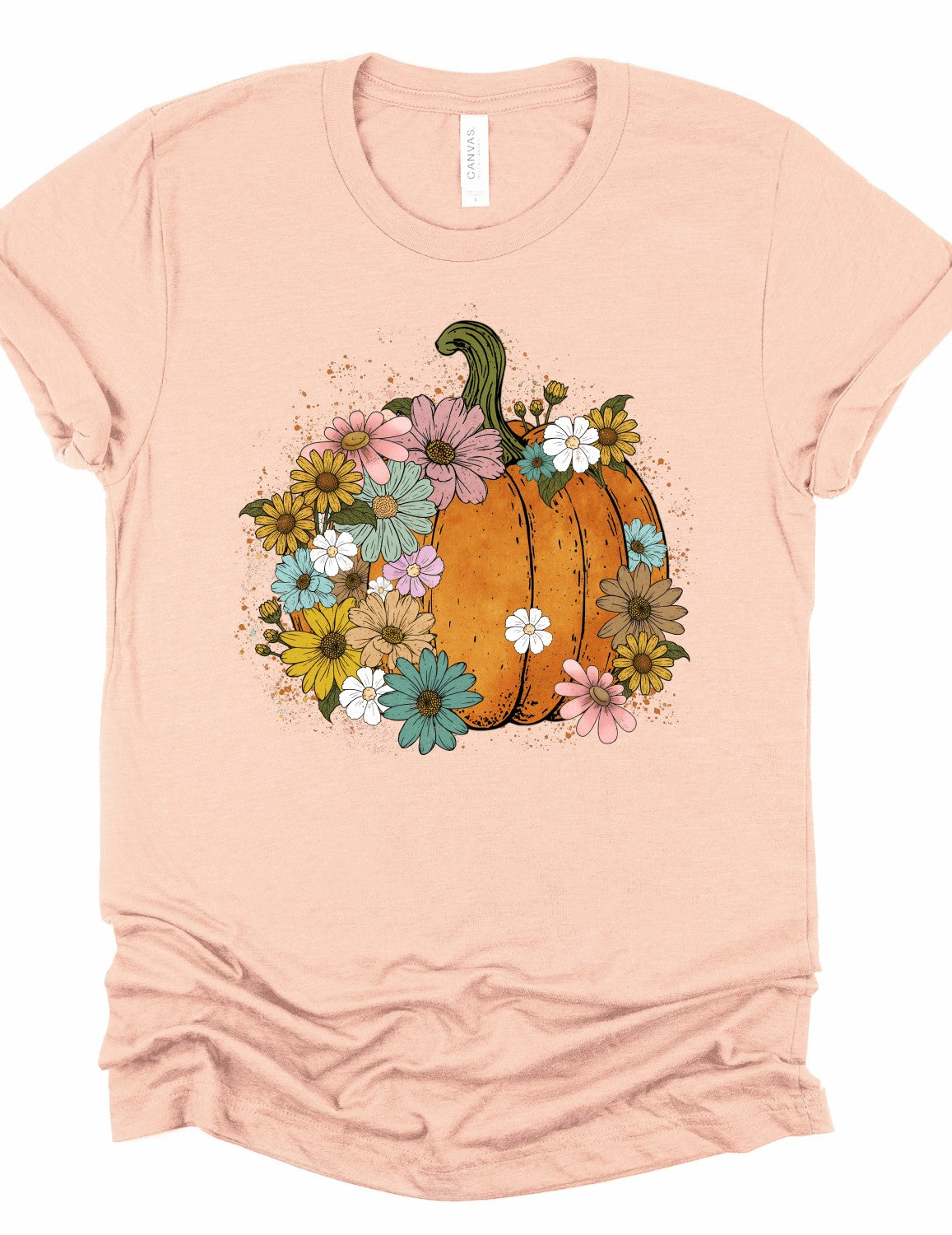 Floral Pumpkin Halloween Graphic Tee Top  DAME BOHEME