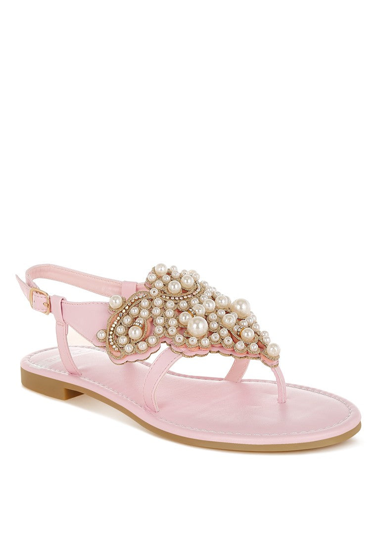 Nayasa Pin Buckle Pearls Embellished Flats Rag Company