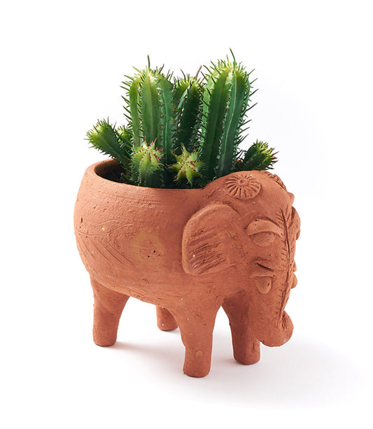 Rakshana Elephant Plant Pot - Terracotta  DAME BOHEME