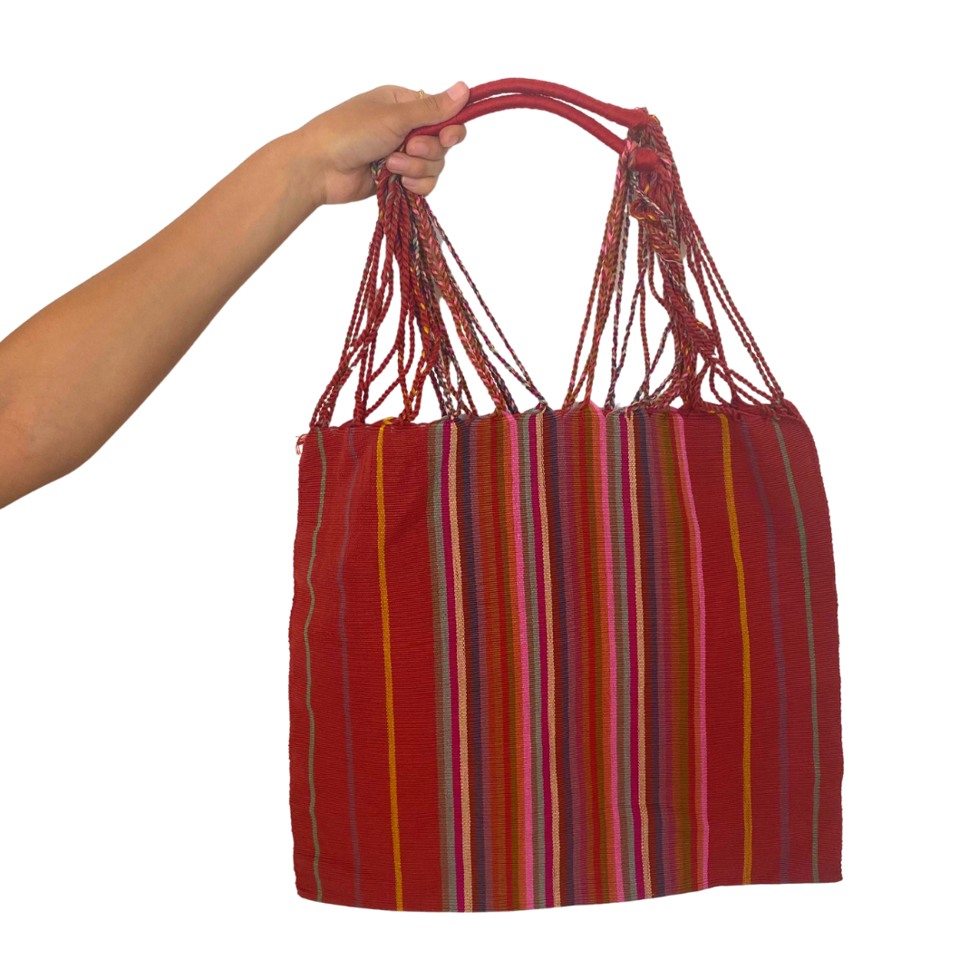 Poppy Woven Striped Tote | Hammock Bag - Mexico  DAME BOHEME