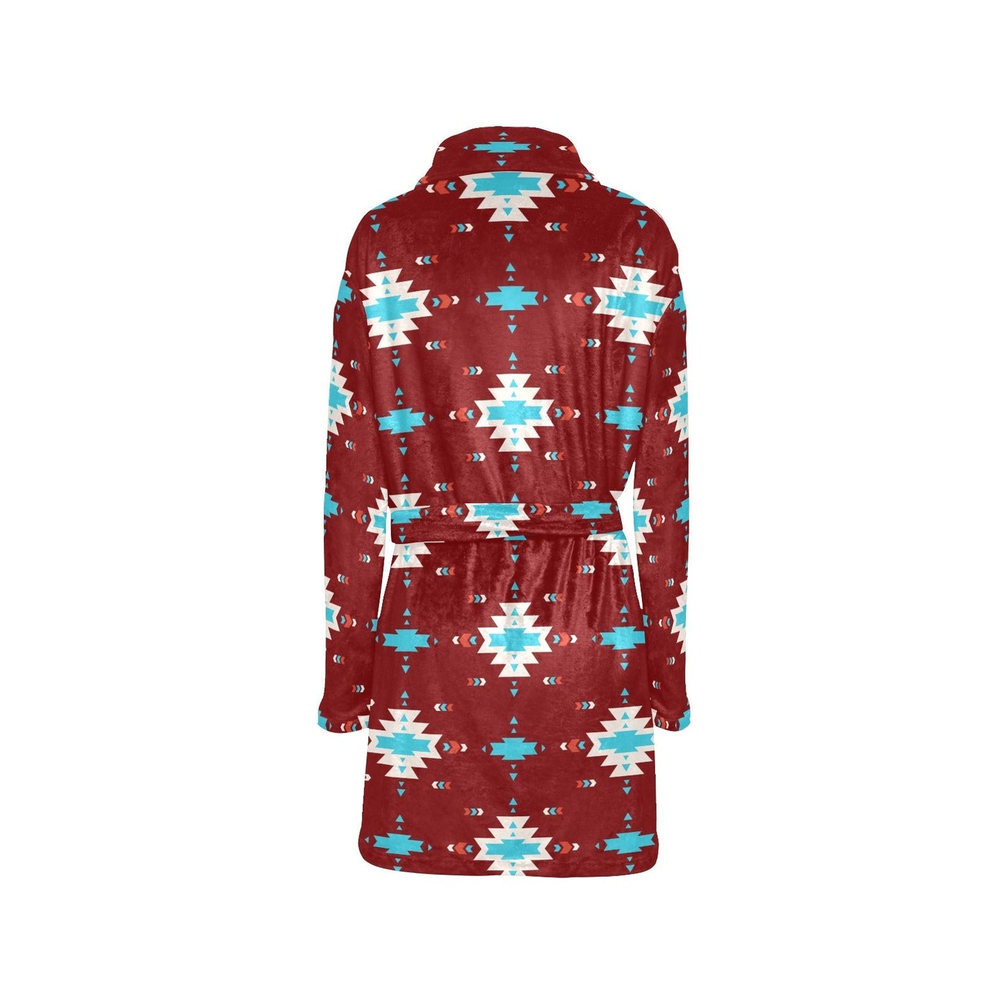 Burgundy Aztec Women's Western Bath Robe  DAME BOHEME