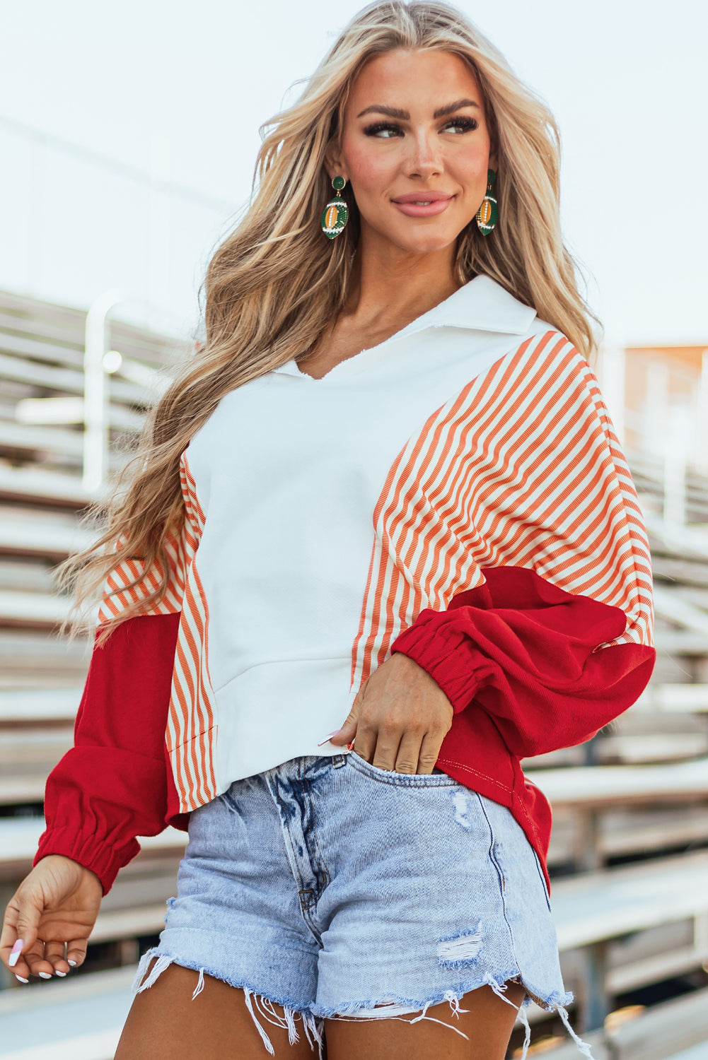 Autumn Striped Oversized Sweatshirt  DAME BOHEME