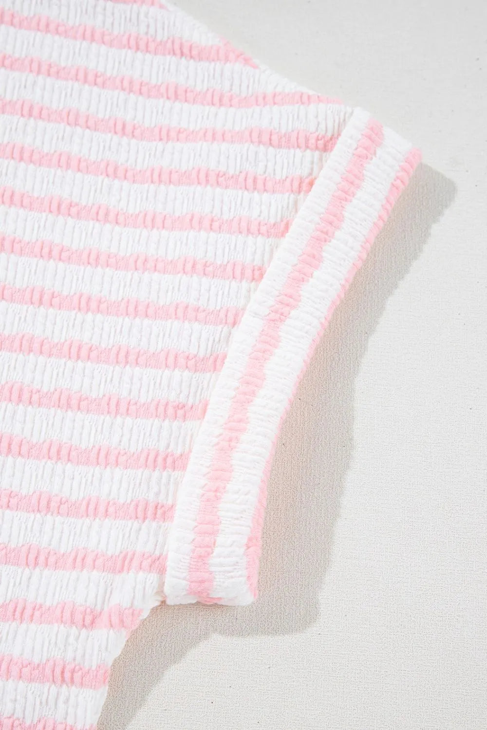 Stripe Knitted Short Sleeve Top and Drawstring Shorts Set  DAME BOHEME