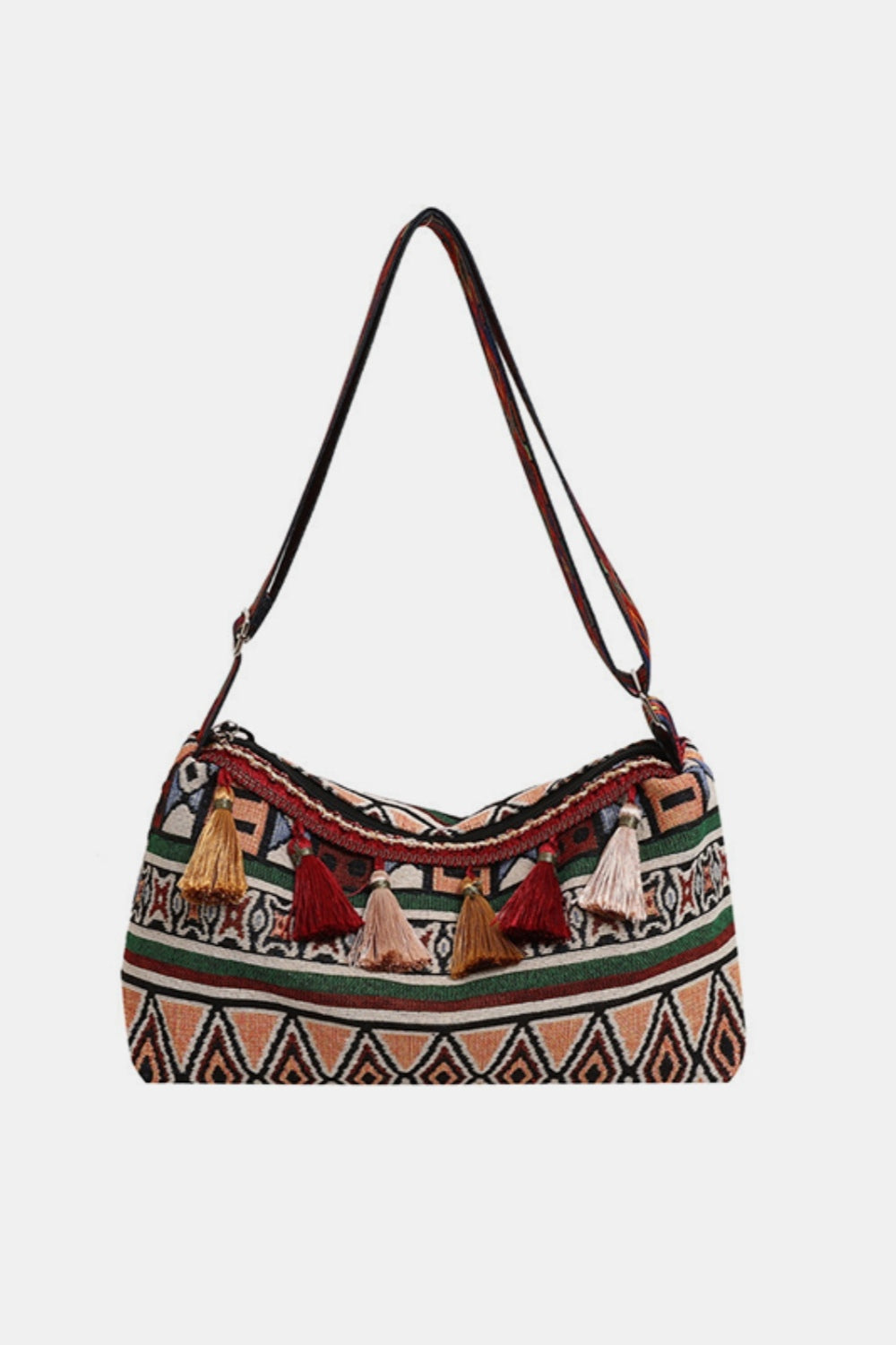 Tassel Adjustable Strap Shoulder Boho Bag