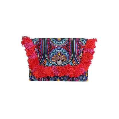 Embroidered Multi Tassel Envelope Clutch Bag - Thailand  DAME BOHEME