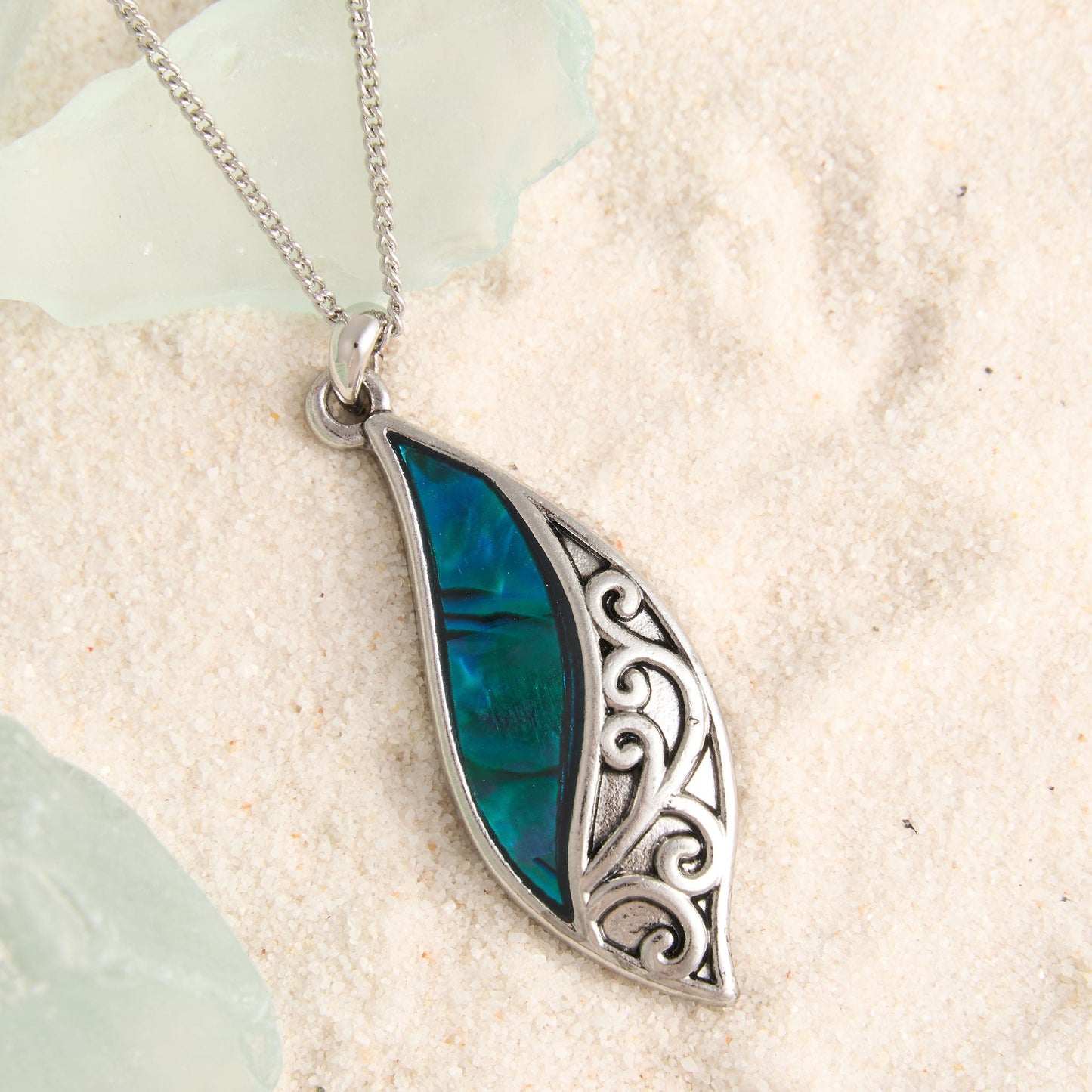 Abalone Dainty Pendant Necklace  DAME BOHEME