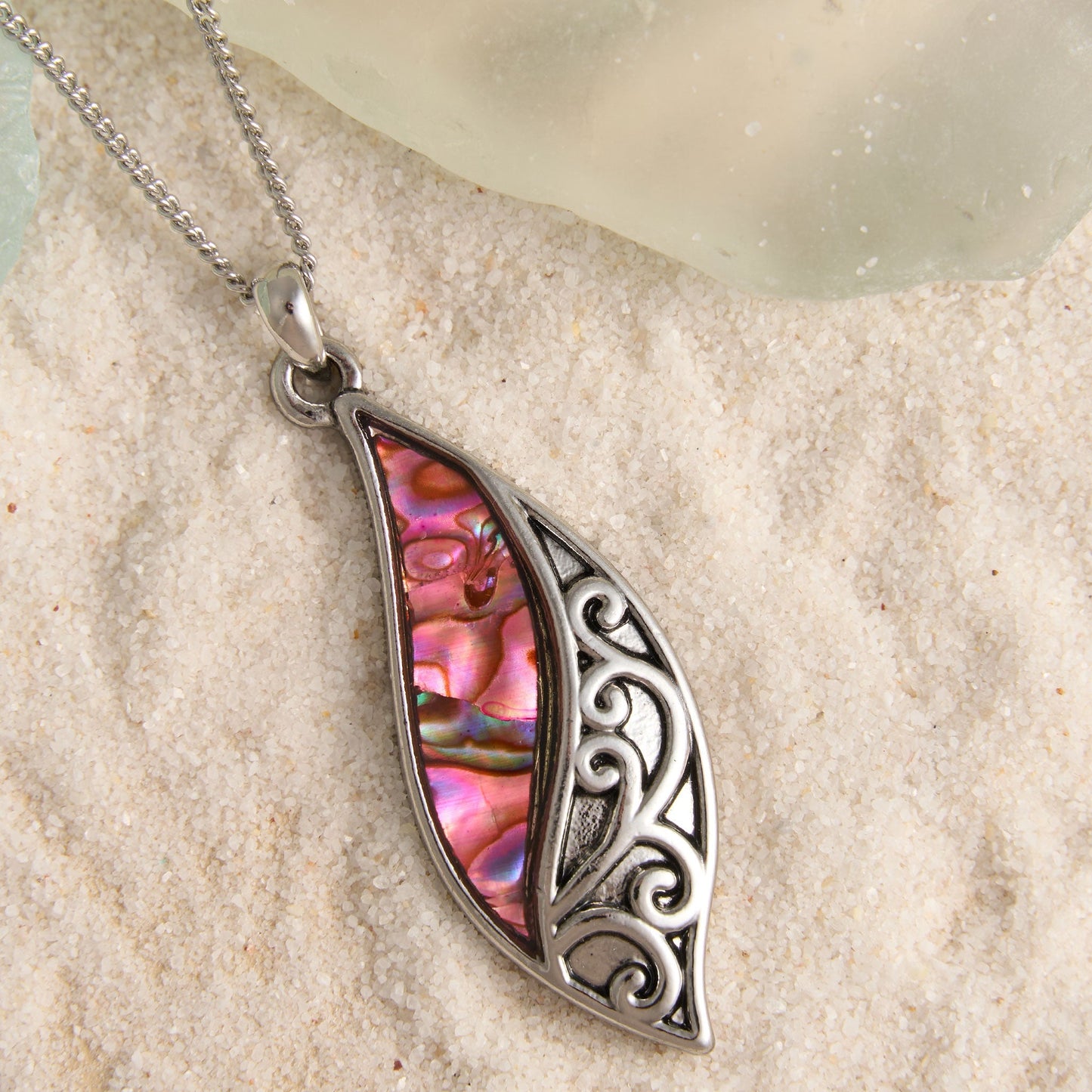 Abalone Dainty Pendant Necklace  DAME BOHEME