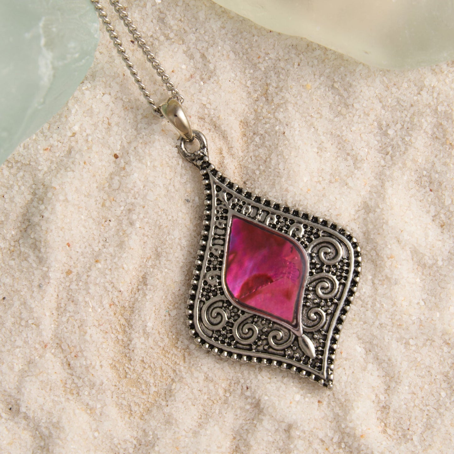 Abalone Dainty Pendant Necklace  DAME BOHEME