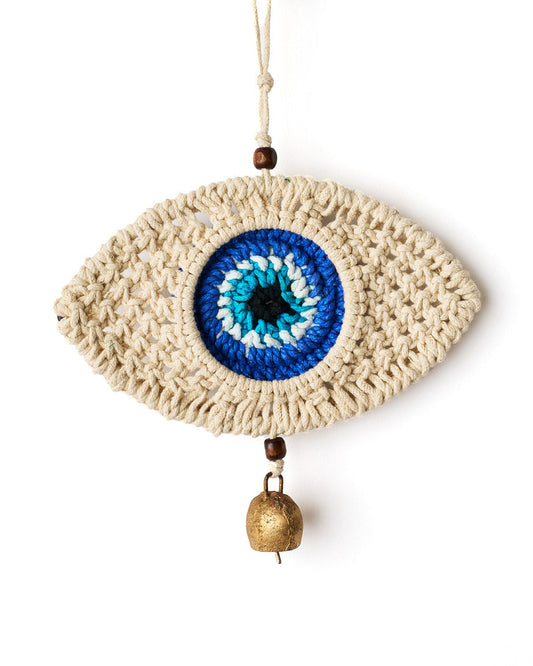 Buna Evil Eye Macrame Wall Hanging - Handmade, Fair Trade  DAME BOHEME