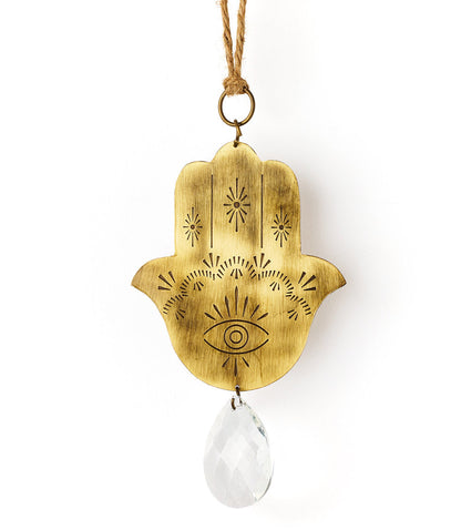 Surya Hamsa Engraved Brass Suncatcher  DAME BOHEME