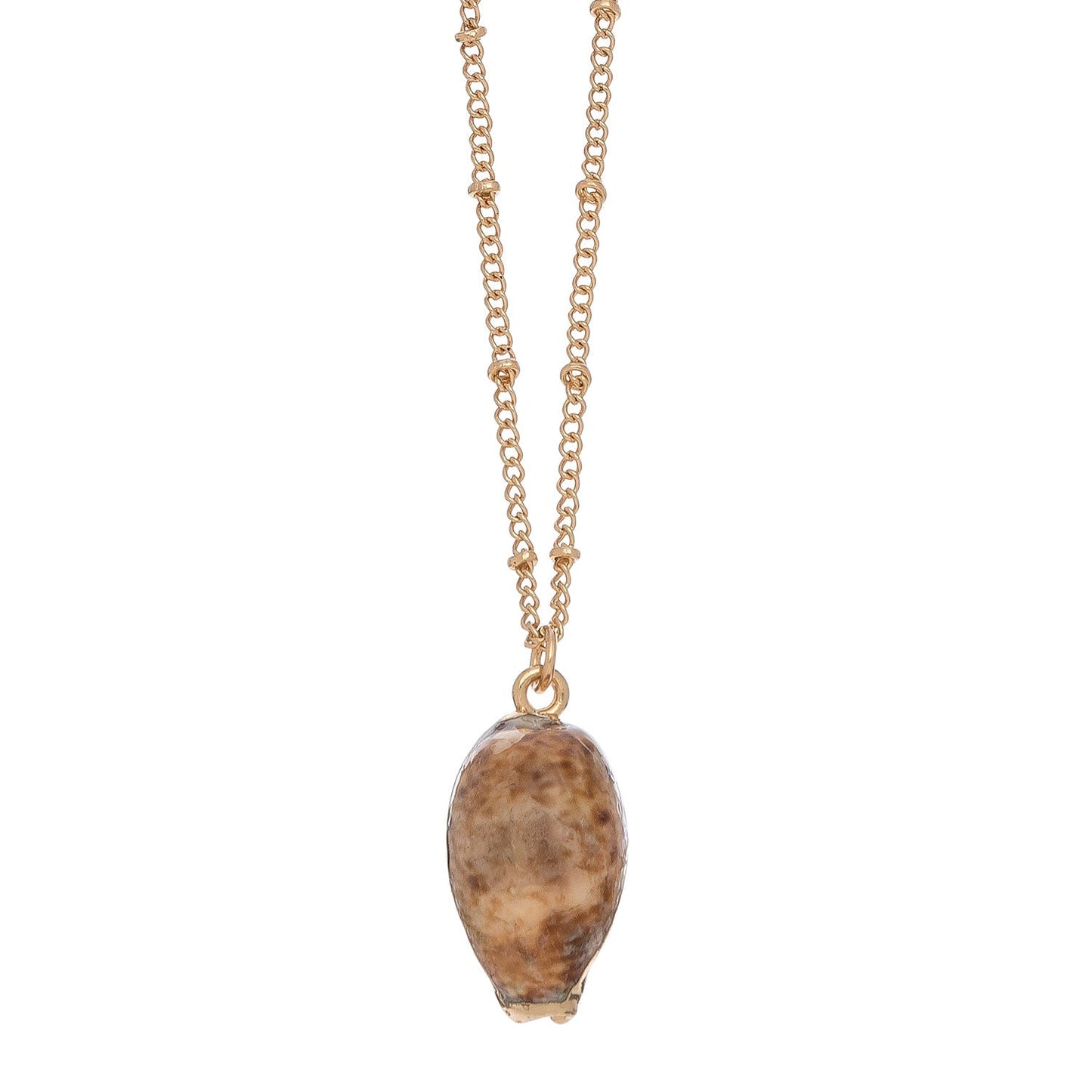 Gold Dipped Shell Pendant Necklace  DAME BOHEME