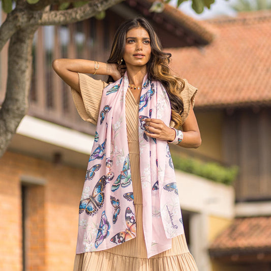 Printed Chiffon Scarf - 3300  DAME BOHEME