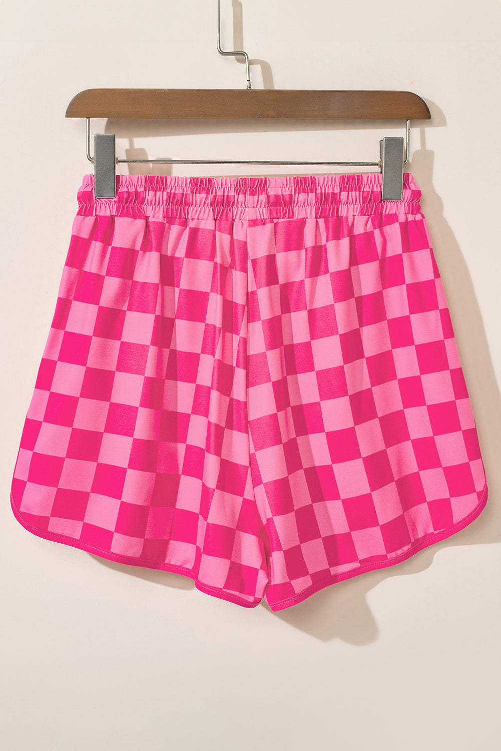 Checkered Drawstring Casual Shorts  DAME BOHEME