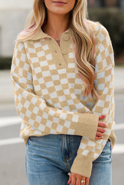 Elaina Checkered Sweater  DAME BOHEME