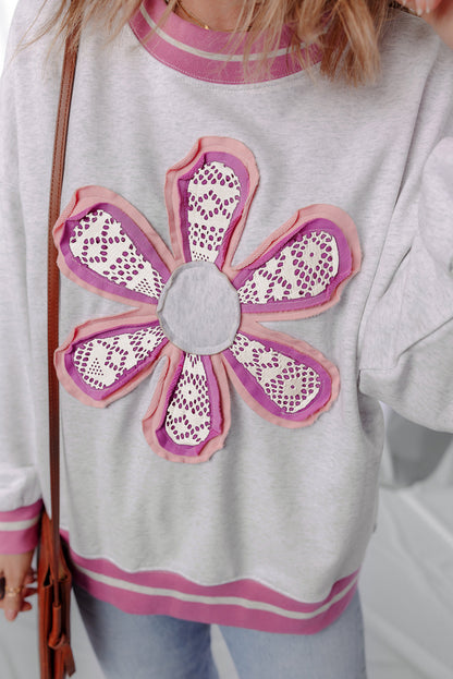 Caroline Flower Crew Neck Sweatshirt  DAME BOHEME