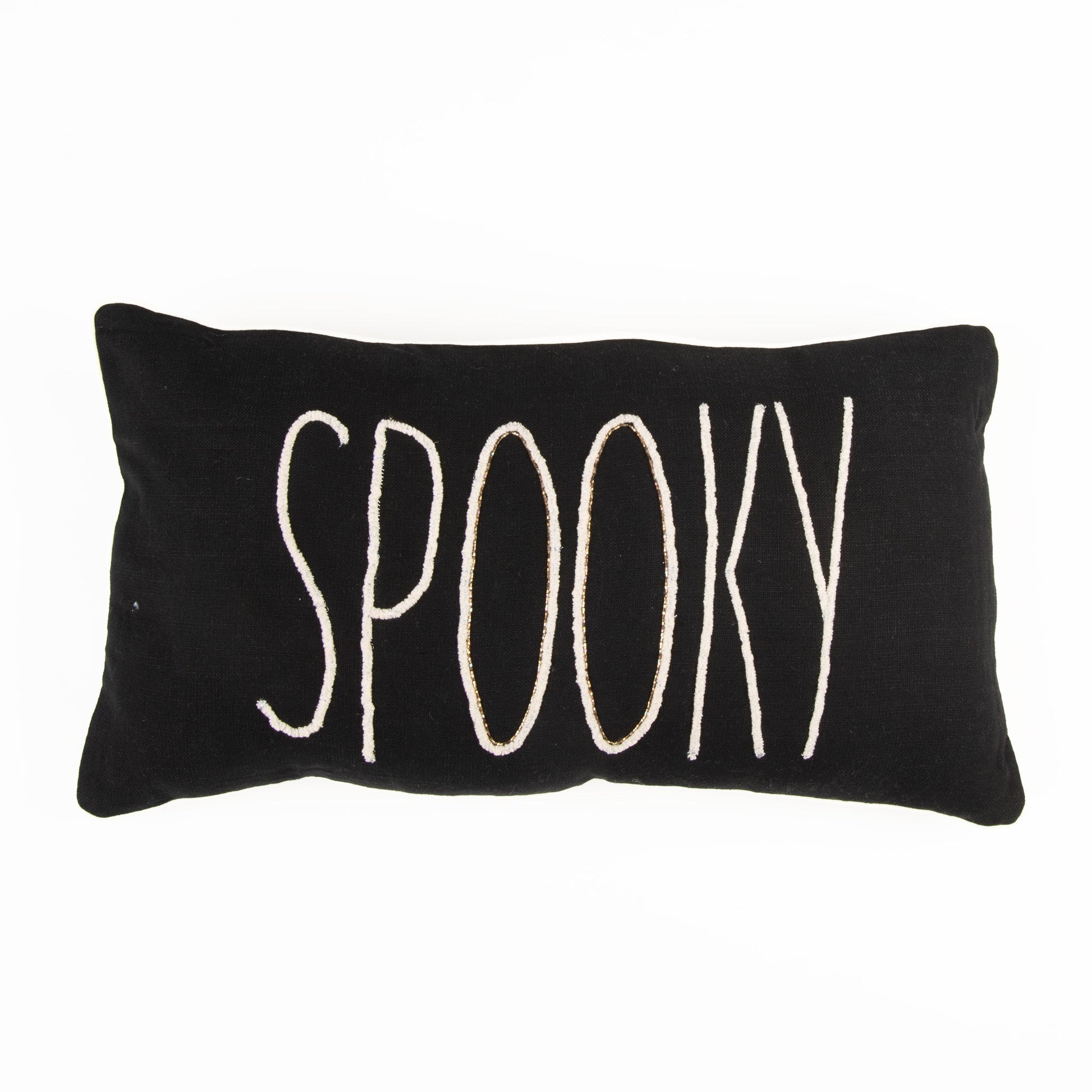 Halloween 12x22" Spooky Beaded Reversible Lumbar Pillow  DAME BOHEME