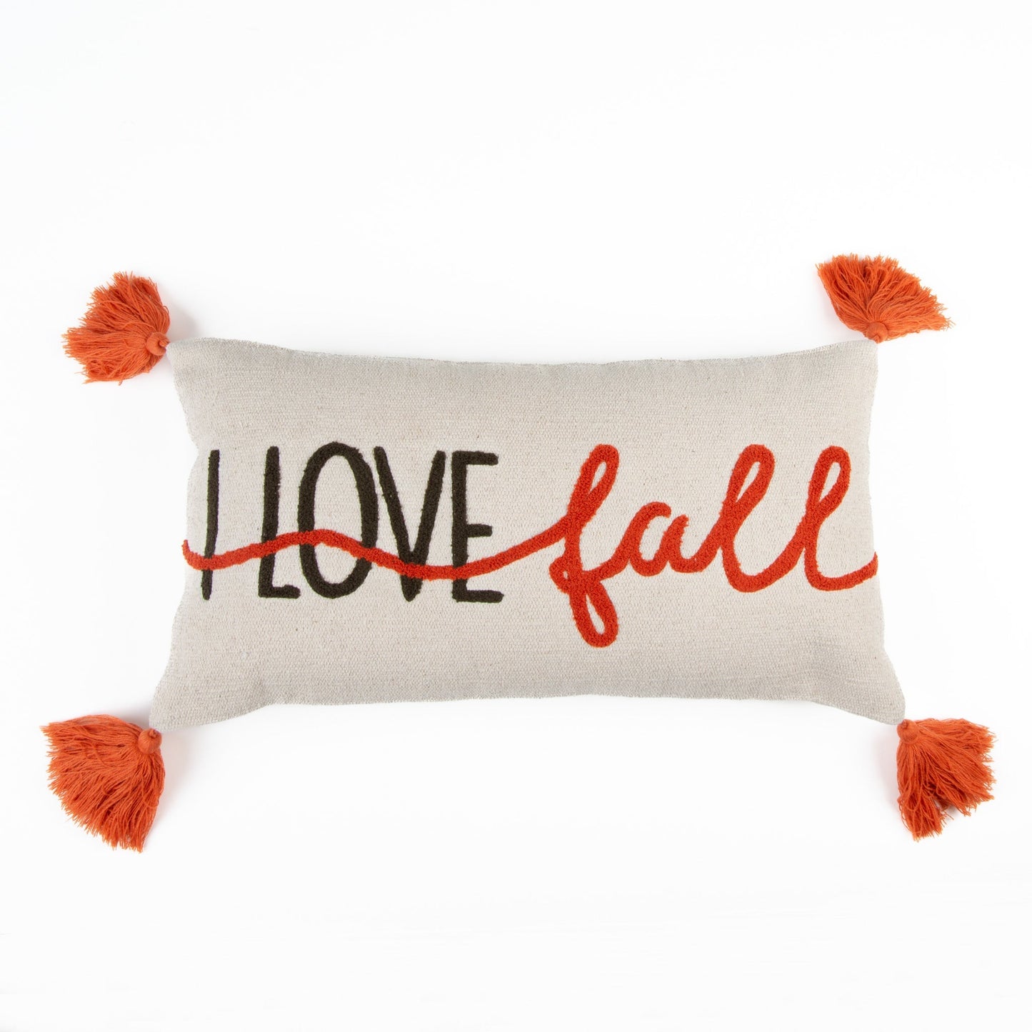 Halloween 12x22" I Love Fall Embroidered Lumbar Pillow  DAME BOHEME