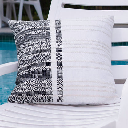 Genevieve 18X18" Handwoven Striped In/Outdoor Throw Pillow  DAME BOHEME